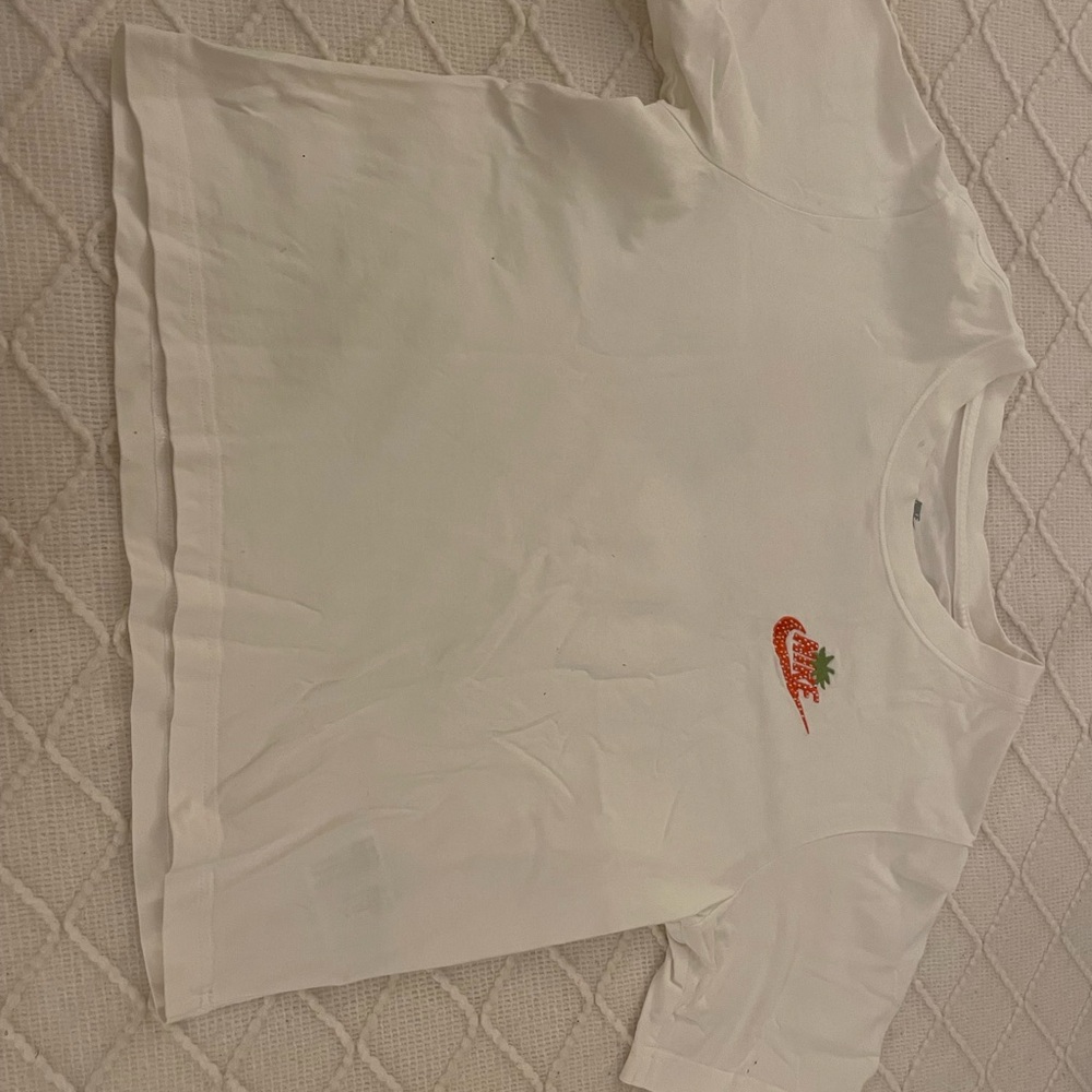 Nike White T-Shirt with Red Logo